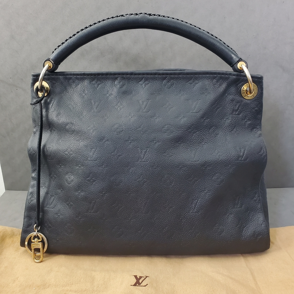 Auth Louis Vuitton Artsy Monogram Empreinte MM Tote HandBag Black Hobo Dustbag - Picture 2 of 16